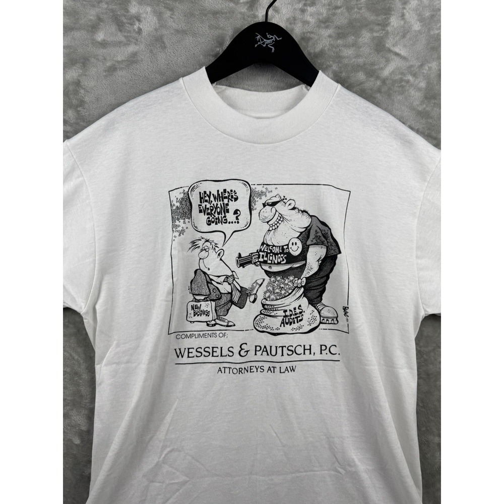 Vintage Screen Stars Illinois Parody Banking T-Shirt‎ Mens XL 90s USA Comedy